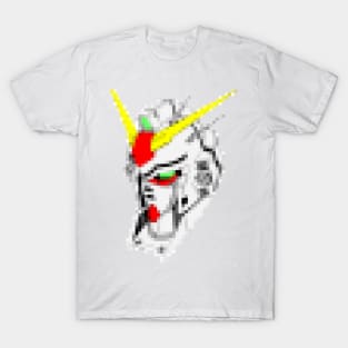 8bit White robot head T-Shirt